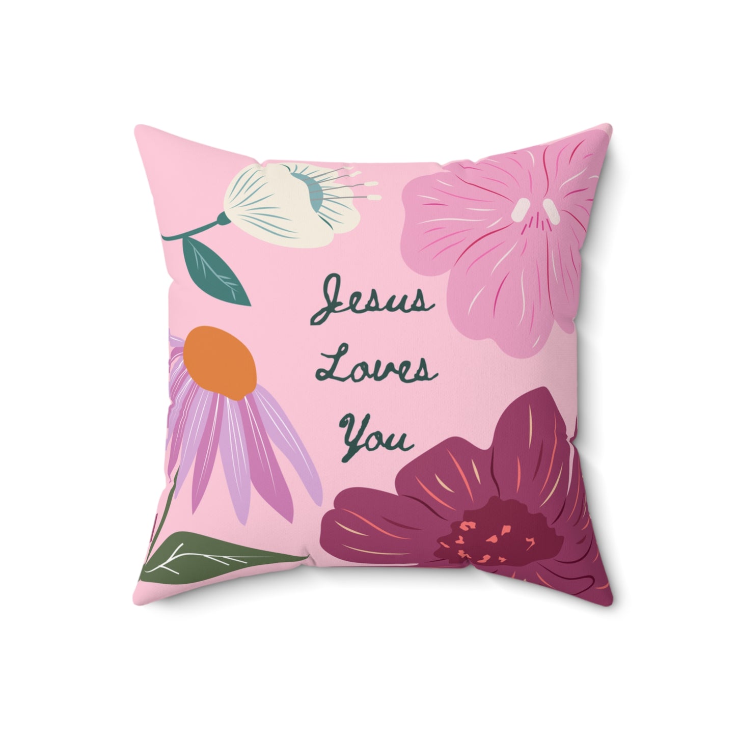 福音枕頭 — Jesus Loves You|粉色印花