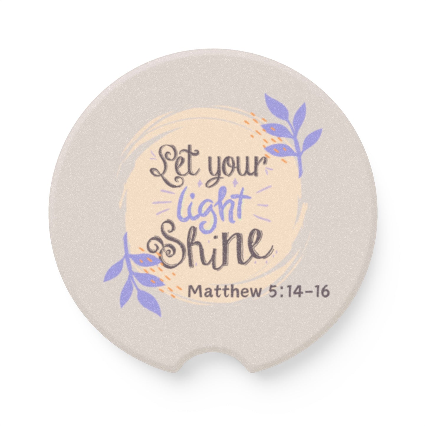 汽車杯墊（2個）- Let Your Light Shine - Matthew 5:14-16