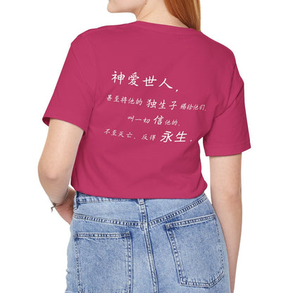 T恤 - 约翰福音3:16（背面印字）