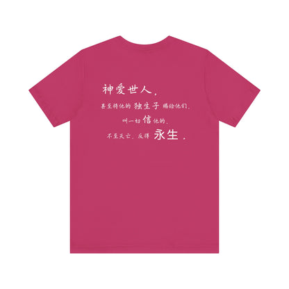 T恤 - 约翰福音3:16（背面印字）