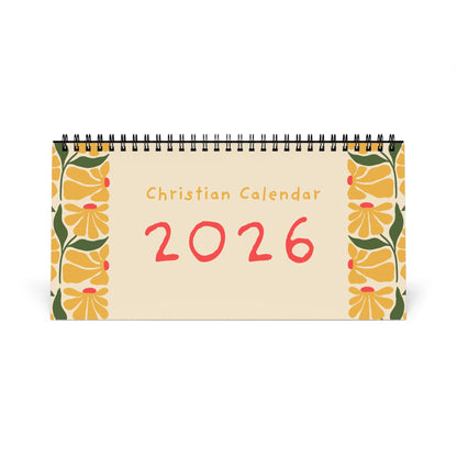 Christian Desktop Calendar 2026 (Floral)