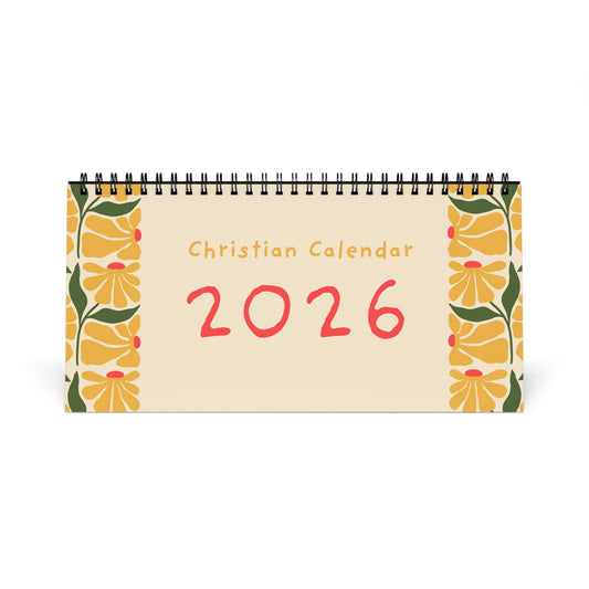 Christian Desktop Calendar 2026 (Floral)