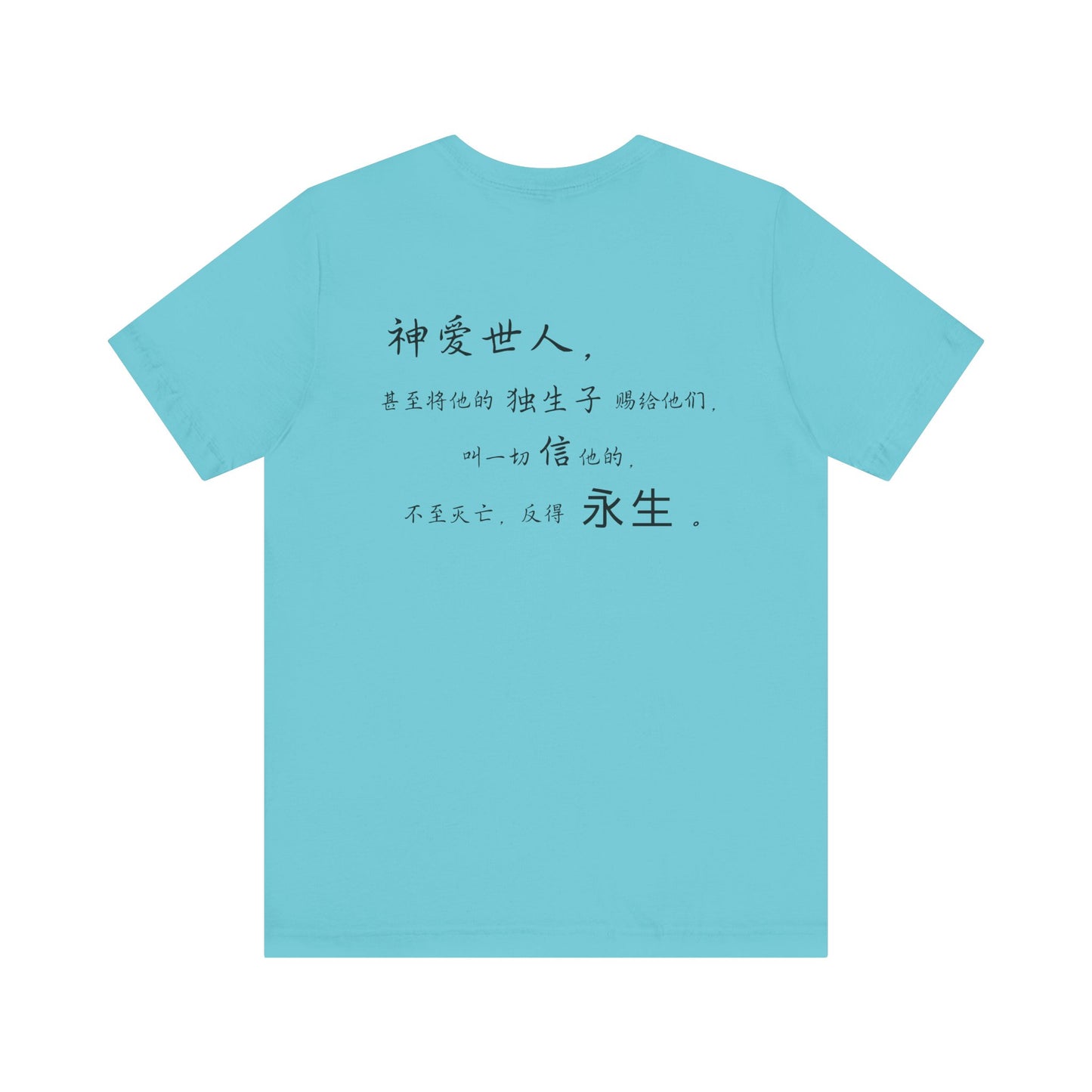 T恤 - 约翰福音3:16（背面印字）