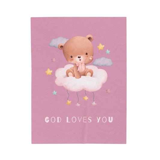 兒童絨面毛毯 - God Loves You