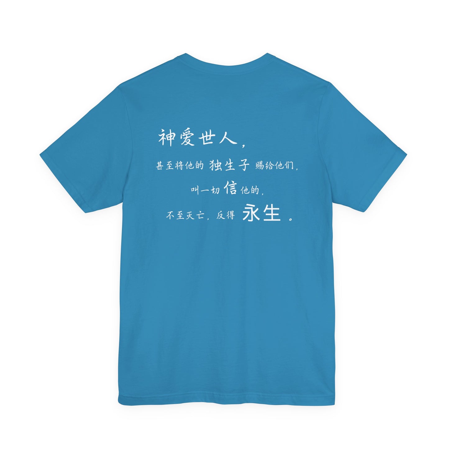 T恤 - 约翰福音3:16（背面印字）