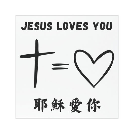 汽車磁鐵 - 耶穌愛你 Jesus Loves You｜白色