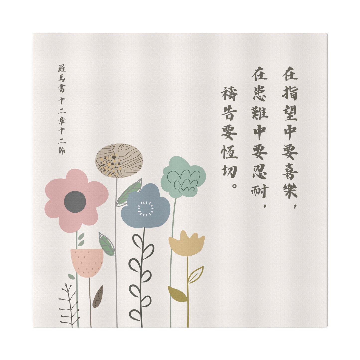 帆布畫 - 羅馬書12:12