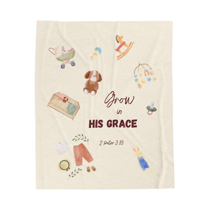 兒童絨面毛毯 - Grow in His Grace