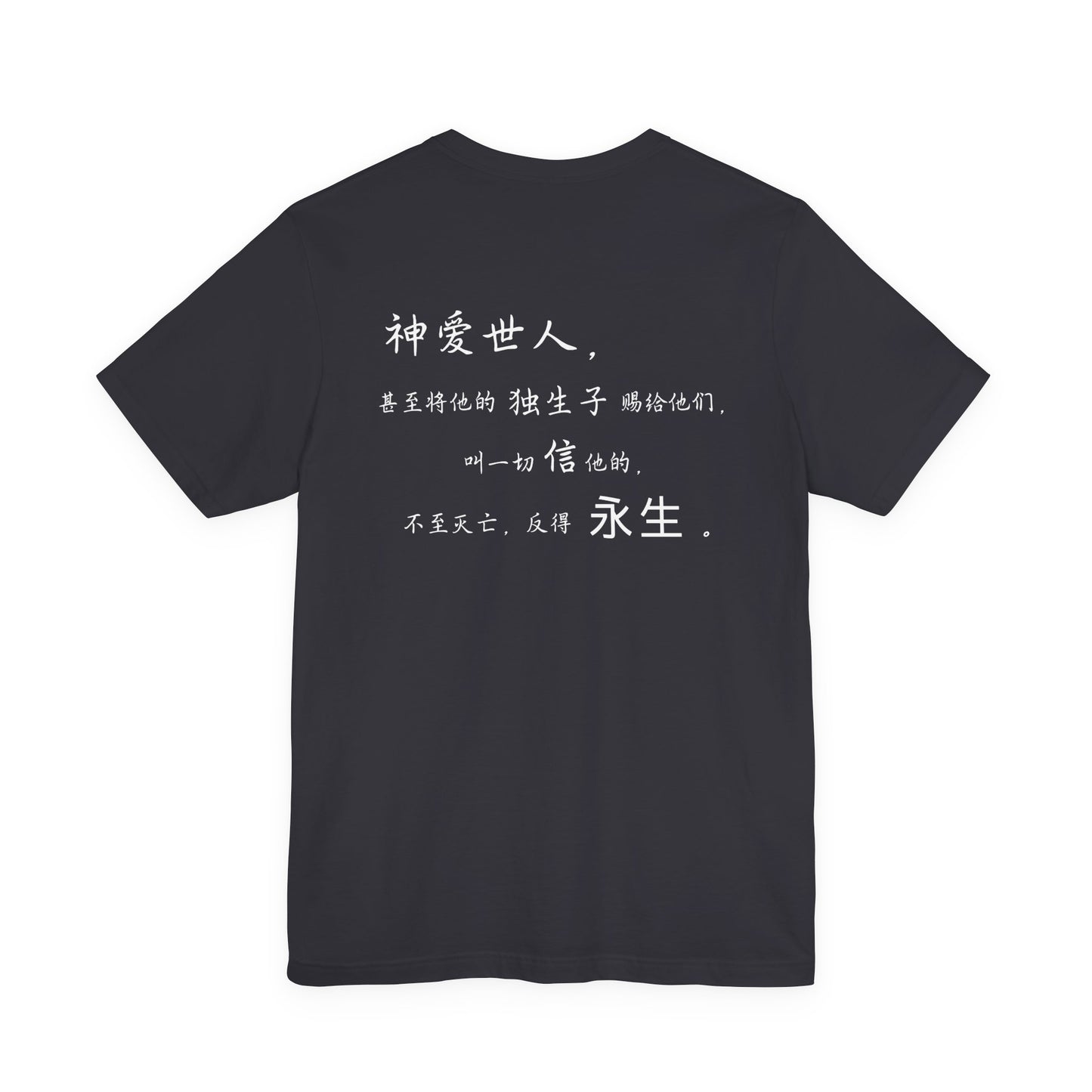 T恤 - 约翰福音3:16（背面印字）