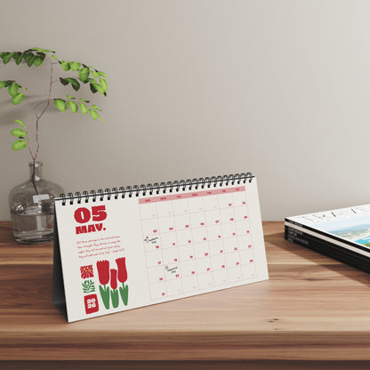 Christian Desktop Calendar 2026 (Floral)