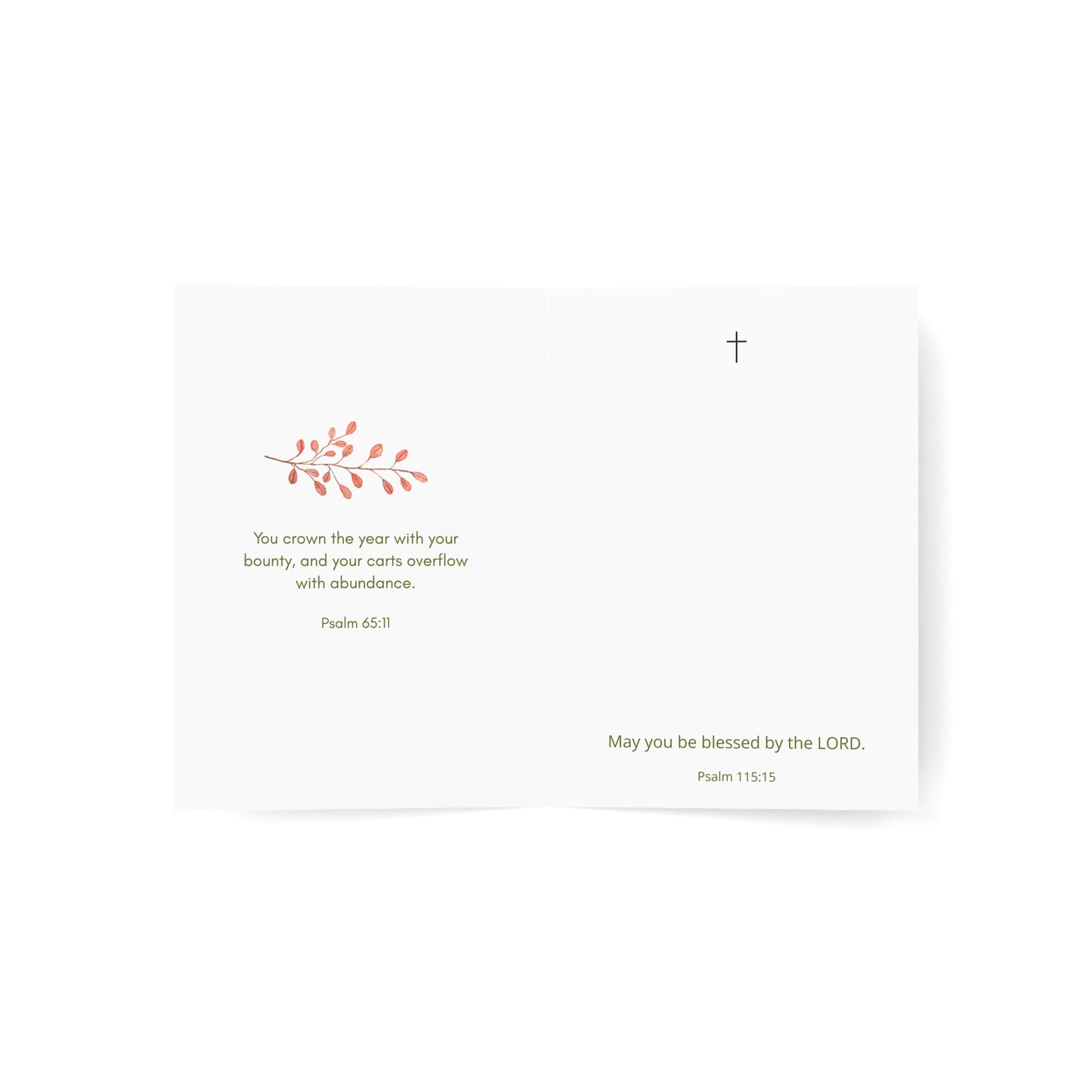 福音賀卡 - Psalm 136:1, 65:11, 115:15