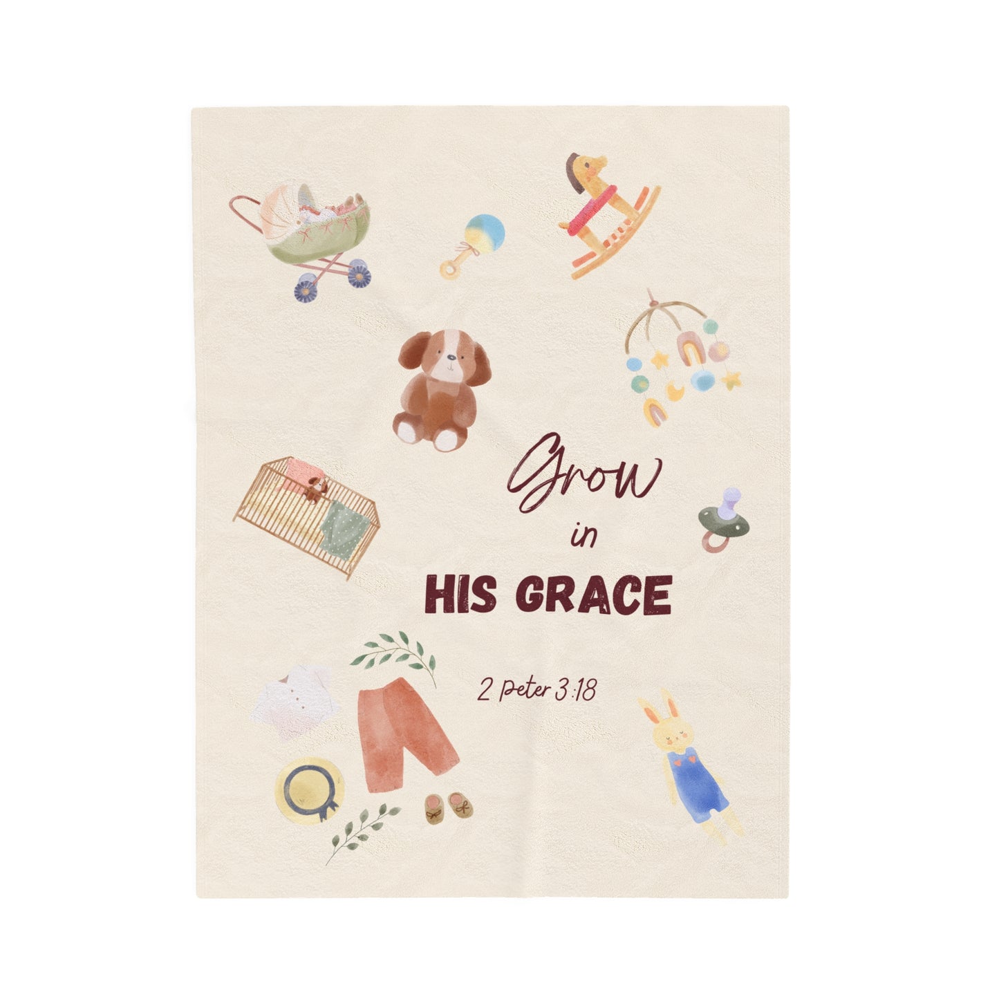 兒童絨面毛毯 - Grow in His Grace