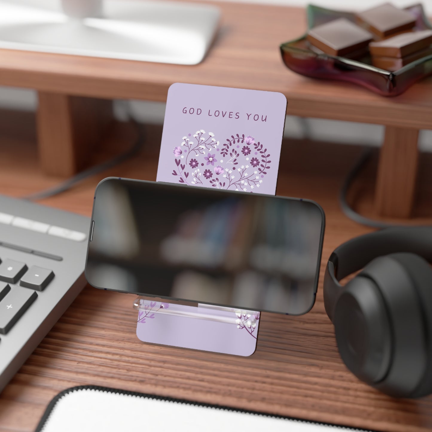 Phone Stand - God Loves You (Purple)