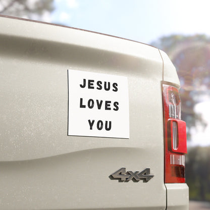 汽車磁鐵 - Jesus Loves You｜白色