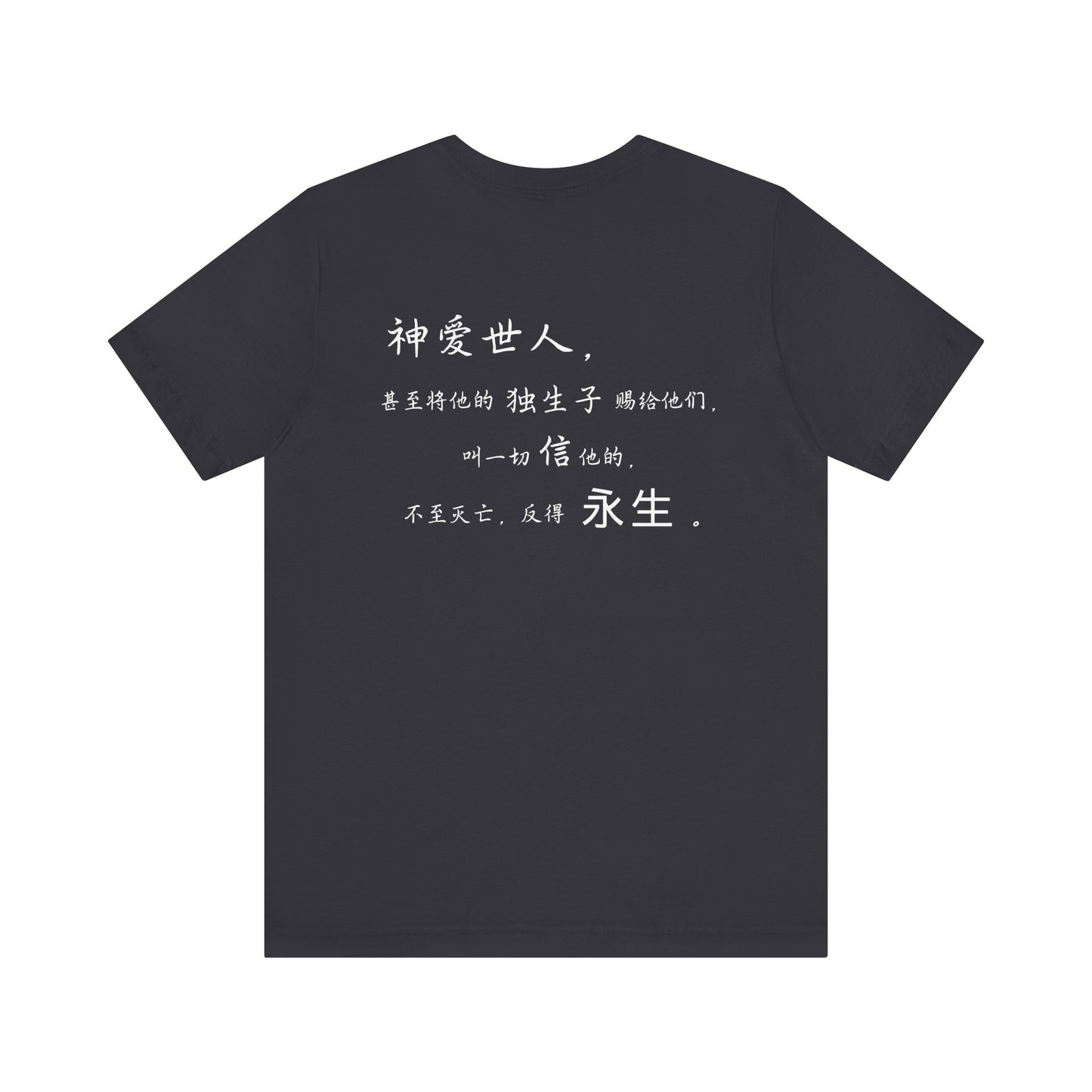 T恤 - 约翰福音3:16（背面印字）