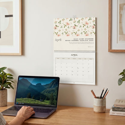 2027 經文掛曆 Bible Verse Wall Calendar (Floral)