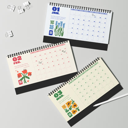 Christian Desktop Calendar 2026 (Floral)