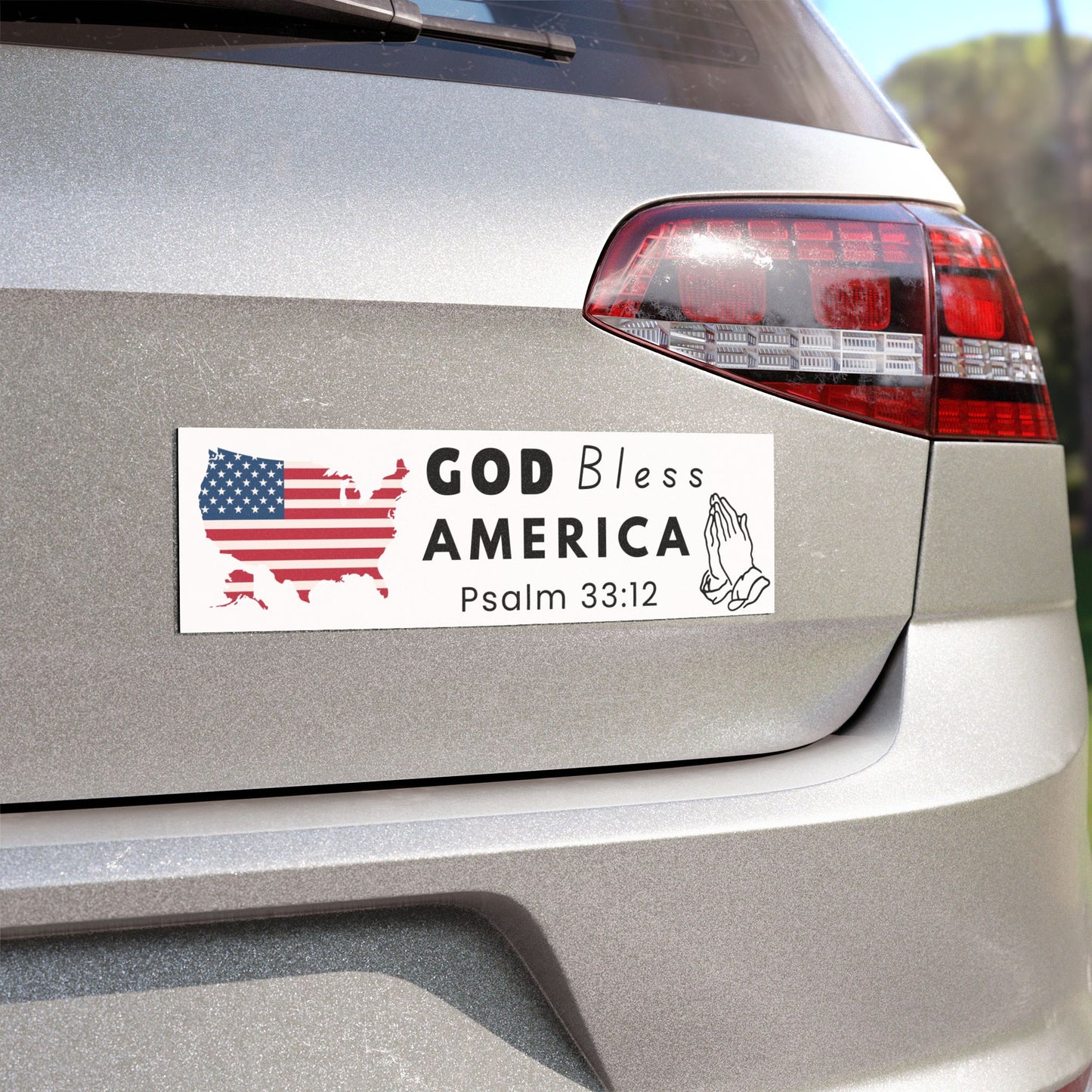 汽車磁鐵 - God Bless America (Psalm 33:12)