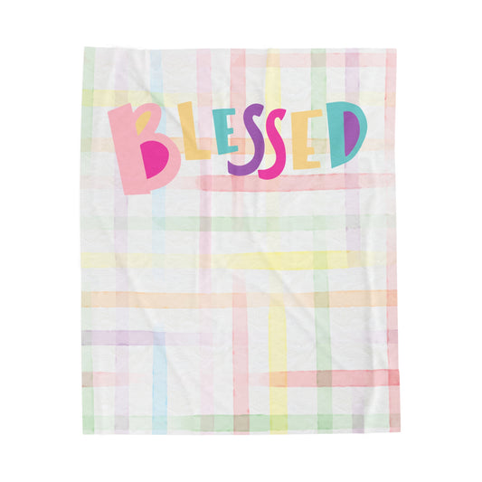 “Blessed” - 基督徒絨面毛毯 50''x60''
