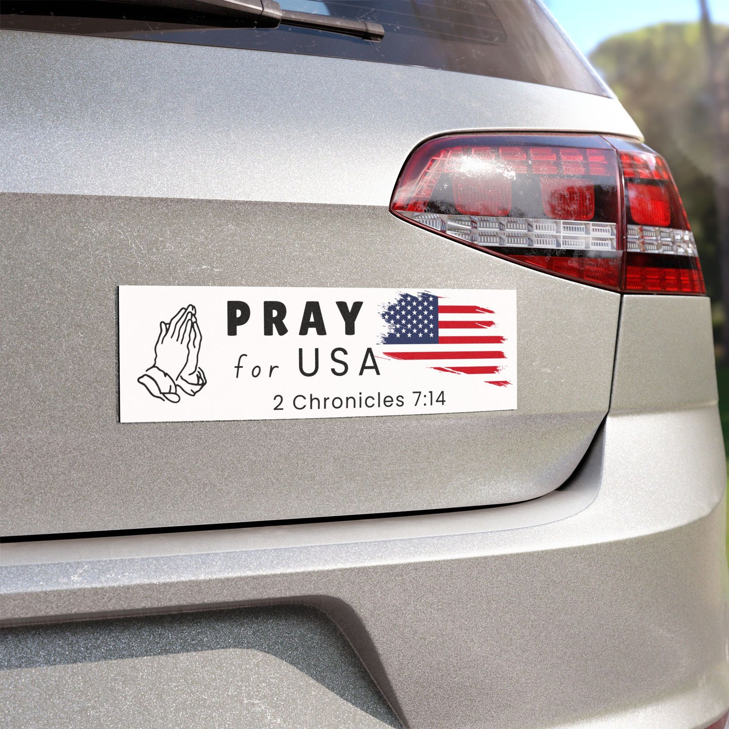 汽車磁鐵 - Pray for USA (2 Chronicles 7:14)