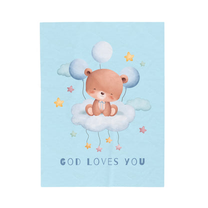 兒童絨面毛毯 - God Loves You